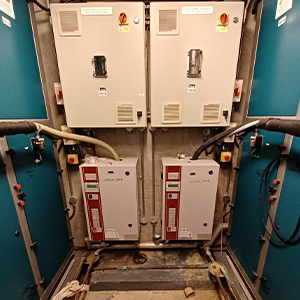 Vapac Electrode Boilers installed within an air handling unit