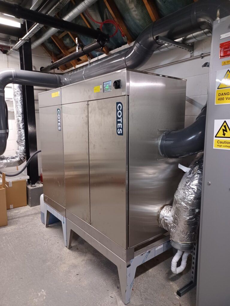 Image of Cotes Dehumidifier installed for a dry room