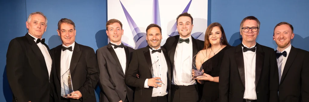 Image of Humidity Solutions and Vapac team with the three awards