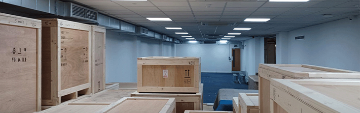 Image of the art store room that is humidified and dehumidified at Air Sea Packing